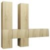 vidaXL 7 pcs conjunto m&oacute;veis de TV derivados madeira carvalho sonoma