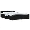 vidaXL Estrutura de cama com gavetas 135x190 cm casal preto
