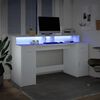 vidaXL Secret&aacute;ria c/ luzes LED 140x55x91cm derivados de madeira branco