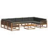 vidaXL Conjunto de Sof&aacute;s para Exterior 10 pcs Natural e Antracite