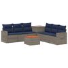 vidaXL Conjunto de Sof&aacute;s 8 unid. Cinza e Azul Marinho 55 x 55 x 37 cm