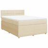 vidaXL Cama com molas/colch&atilde;o 140x190 cm tecido cor creme