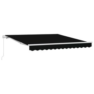 vidaXL Toldo Retr&aacute;til Manual Preto 350 x 250 cm Poli&eacute;ster e Alum&iacute;nio