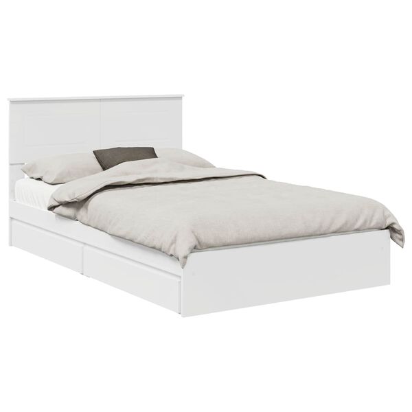 vidaXL Cama com Armazenamento Branco 120 x 190 cm Madeira processada