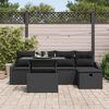 vidaXL Conjunto de Sof&aacute; de Jardim com almofada 6 pcs Preto vime PE