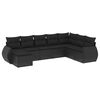 vidaXL 8 pcs conjunto sof&aacute;s de jardim com almofad&otilde;es vime PE preto
