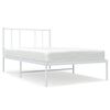 vidaXL Estrutura de cama em metal com cabeceira 107x203 cm branco