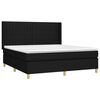 vidaXL Cama box spring c/ colch&atilde;o e LED 180x200 cm tecido preto