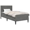 vidaXL Estrutura de cama com colch&atilde;o Cinza Escuro 90 x 190 cm Veludo