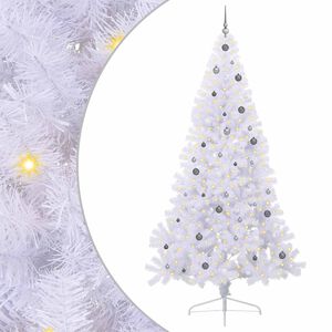 vidaXL &Aacute;rvore de Natal Artificial com 300 LEDs Branco 240 cm PVC e A&ccedil;o