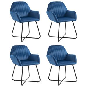 vidaXL Cadeiras de jantar 4 pcs veludo azul