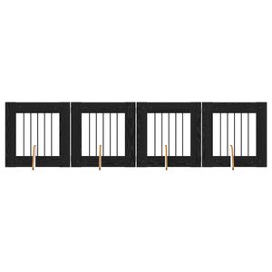 vidaXL Port&atilde;o de C&atilde;o com Suportes 4 pcs Carvalho Preto 60 x 60 cm