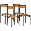 vidaXL Cadeiras de jantar 4 pcs madeira de ac&aacute;cia maci&ccedil;a