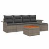 vidaXL Conjunto de Sof&aacute; de Jardim 6 unid. Cinzeto vime PE