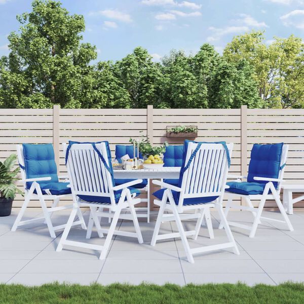 vidaXL Almofad&otilde;es cadeira encosto baixo 6 pcs tecido oxford azul real