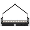 vidaXL Estrutura cama infantil c/ gavetas 90x190 cm pinho maci&ccedil;o preto