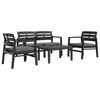 vidaXL 4 pcs conjunto lounge para exterior pl&aacute;stico antracite