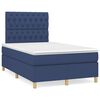vidaXL Cama com molas/colch&atilde;o 120x200 cm tecido azul