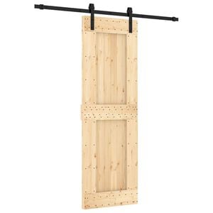 vidaXL Porta Deslizante Natural e Preto 70 x 210 cm