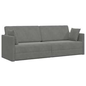 vidaXL Sof&aacute;-cama de ch&atilde;o Cinza Escuro 213 x 70 x 77 cm Veludo