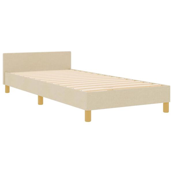 vidaXL Estrutura da Cama com cabeceira Creme 80 x 200 cm tecido