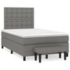 vidaXL Cama com molas/colch&atilde;o 120x200 cm tecido cinzento-escuro