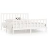 vidaXL Estrutura de cama super king pinho maci&ccedil;o 180x200 cm branco