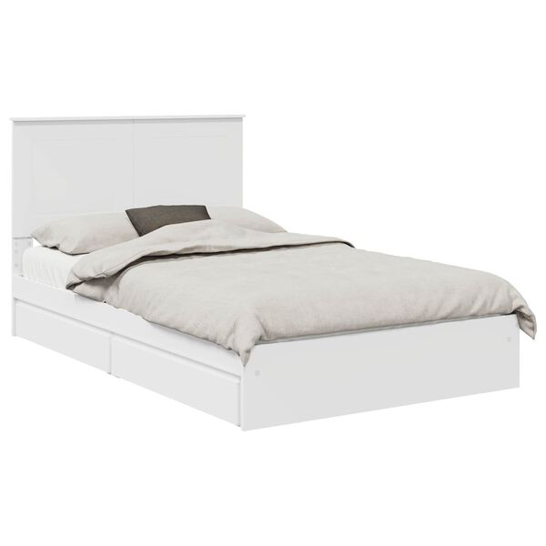 vidaXL Cama com Armazenamento Branco 120 x 190 cm Madeira processada