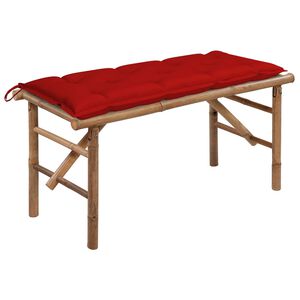 vidaXL Banco de jardim dobr&aacute;vel com almofad&atilde;o 118 cm bambu