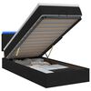 vidaXL Cama Ottoman com Colch&atilde;o e LED Preto 90 x 190 cm Tecido