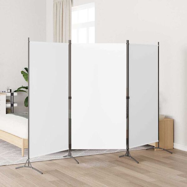 vidaXL Divis&oacute;ria de quarto com 3 pain&eacute;is 260x180 cm tecido branco