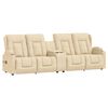 vidaXL Poltrona massagem 4 lug. reclin. c/ suportes copo tecido creme