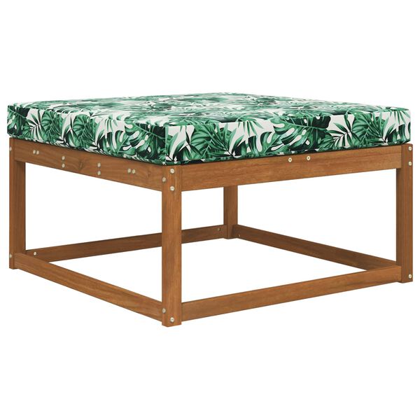 vidaXL Almofada para Sof&aacute; Externo Padr&atilde;o de Folhas 80 x 80 x 8 cm