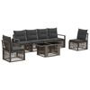 vidaXL Conjunto de Sof&aacute; de Jardim 7 unid. Cinza e Cinza Escuro vime PE