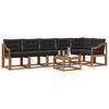 vidaXL Conjunto de Sof&aacute;s para Exterior 7 pcs Natural e Preto