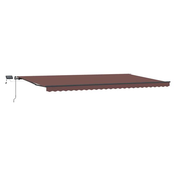 vidaXL Toldo retr&aacute;til manual com luzes LED 600x300 cm castanho