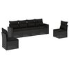 vidaXL 6 pcs conjunto sof&aacute;s de jardim c/ almofad&otilde;es vime PE preto