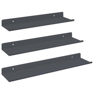 vidaXL Prateleira Flutuante 3 pcs Antracite 40 x 9 x 2,5 cm A&ccedil;o