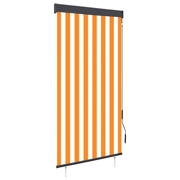 vidaXL Estore de rolo para exterior 80x250 cm branco e laranja