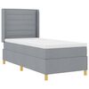 vidaXL Cama Box com colch&atilde;o Cinzento-claro 90 x 190 cm tecido