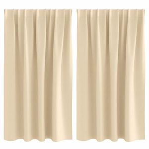 vidaXL Cortinas Blackout com Argolas 2 unid. Creme 140 x 140 cm