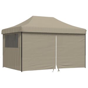 vidaXL Tenda p/ festas pop-up dobr&aacute;vel c/ 4 paredes cinza-acastanhado