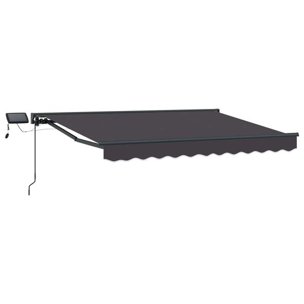 vidaXL Estrutura de Toldo Manual com LEDs Antracite 2,5 x 2 m