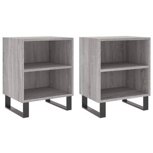 vidaXL Mesas cabeceira 2pcs 40x30x50 cm derivados madeira cinza sonoma