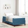 vidaXL Estrutura da Cama com colch&atilde;o Azul Escuro 90 x 190 cm tecido