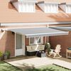 vidaXL Toldo retr&aacute;til manual com luzes LED 450x300 cm antracite/branco