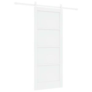 vidaXL Porta Deslizante 83 x 202 cm Madeira de Pinho Maci&ccedil;a Branco