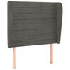 vidaXL Cabeceira cama c/ abas veludo 93x23x118/128 cm cinzento-escuro