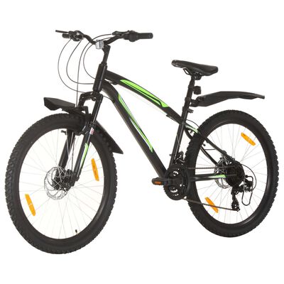vidaXL Bicicleta de montanha 21 velocidades roda 26" 36 cm preto