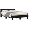 vidaXL Estrutura da Cama com led Carvalho Preto 150 x 200 cm